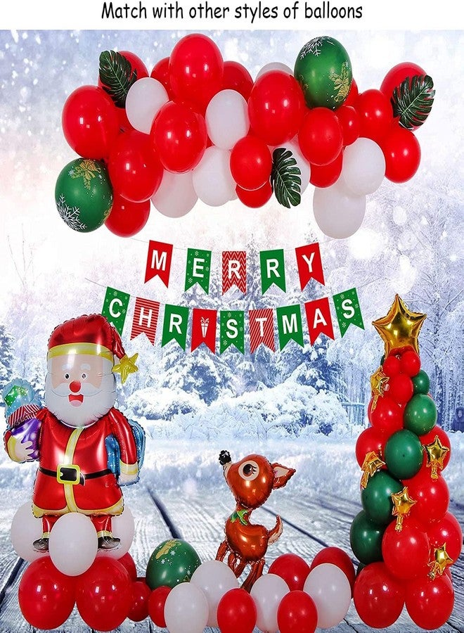 Lazybeee طقم قوس بالونات عيد الميلاد من Lazybeee، يتضمن بالونات حمراء على شكل شجرة عيد الميلاد، وبالونات على شكل نجمة مع شريط ذهبي لامع، وبالون نجمة ذهبي من رقائق معدنية مقاس 18 بوصة، وبالون لاتكس أحمر وأبيض لتزيين الحفلات. - Image 5